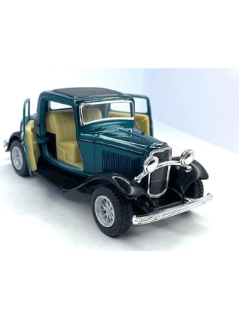 Kinsmart 1932 Ford 3-Window Coupe - Çek Bırak Lisanslı Model Oyuncak Araba 1:34 Yeşil