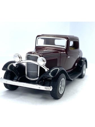 Kinsmart 1932 Ford 3-Window Coupe - Çek Bırak Lisanslı Model Oyuncak Araba 1:34 Kahve