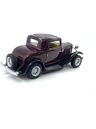Kinsmart 1932 Ford 3-Window Coupe - Çek Bırak Lisanslı Model Oyuncak Araba 1:34 Kahve
