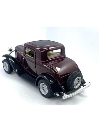 Kinsmart 1932 Ford 3-Window Coupe - Çek Bırak Lisanslı Model Oyuncak Araba 1:34 Kahve