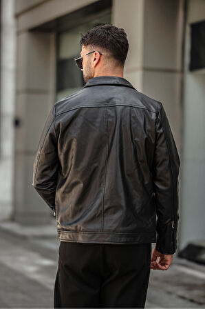 Erkek Siyah Deri Ceket