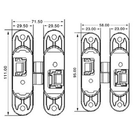 Canex Akordiyon Menteşe Saten Ayarlı Zamak Merkez