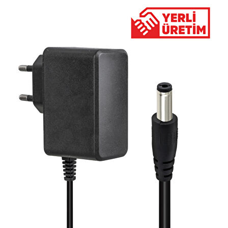 WEKO 12 VOLT - 1 AMPER 5.5*2.5 UÇLU YERLİ ÜRETİM PLASTİK KASA PRİZ TİPİ  ADAPTÖR