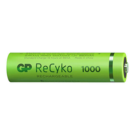 RECYKO GP 950 MAH R03 AAA ŞARJLI 2Lİ PİL GP100AAAHCE-2EB2 (GPRHC103E000)