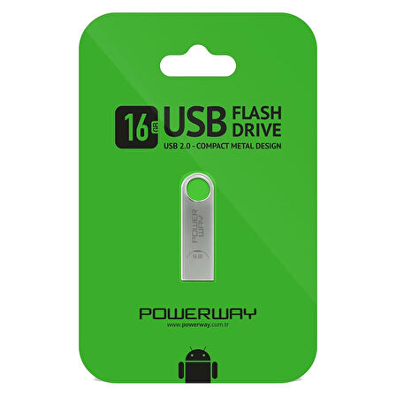 FLASH BELLEK POWERWAY 16 GB METAL USB 2.0