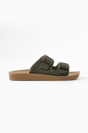 Erkek Çift Bant Süet Tokalı Comfort Günlük Şık Terlik