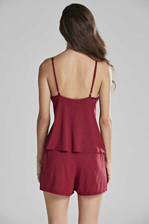 Pierre Cardin 5040 6'lı Modal Gecelik Sabahlık Çeyiz Seti Bordo