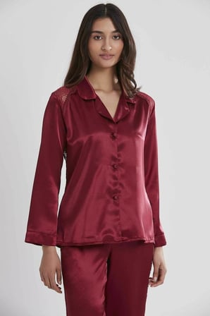 Pierre Cardin Kadın Sırtı Dantel Saten Pijama Takımı 1438