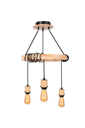 Modern Ahşap Wood Suspension Avize