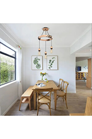 Modern Ahşap Wood Suspension Avize