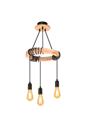 Modern Ahşap Wood Suspension Avize