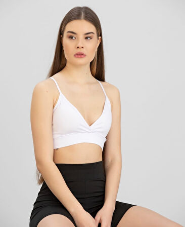 Aurafit Kaplı Arkası Çapraz Derin Dekolte İp Askılı Spor Sütyeni/Büstiyer-9026