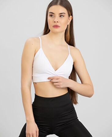 Aurafit Kaplı Arkası Çapraz Derin Dekolte İp Askılı Spor Sütyeni/Büstiyer-9026