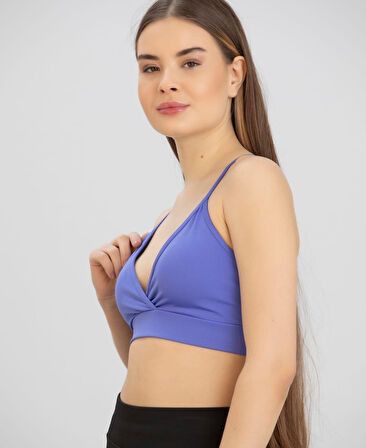 Aurafit Kaplı Arkası Çapraz Derin Dekolte İp Askılı Spor Sütyeni/Büstiyer-9026