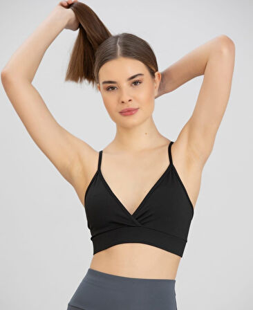 Aurafit Kaplı Arkası Çapraz Derin Dekolte İp Askılı Spor Sütyeni/Büstiyer-9026