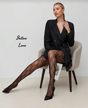 Denise Ribbon Kurdele Desenli File Modern Dantel Görünümlü Külotlu Çorap