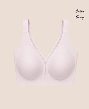 Intive Curvy Önü Transparan Güpür Dantelli V Yaka Dikişsiz Büyük Beden Sütyen (XL-4XL)