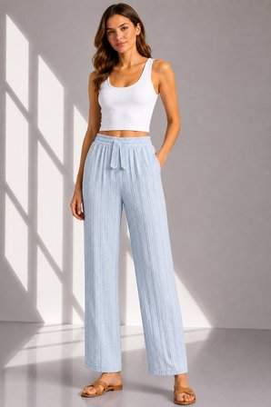 Intive Cool Comfort Müslin/Waffle Kumaş İç Göstermez Pamuklu Nefes Alabilir Dokulu Yazlık Pantolon