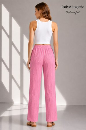 Intive Cool Comfort Müslin/Waffle Kumaş İç Göstermez Pamuklu Nefes Alabilir Dokulu Yazlık Pantolon