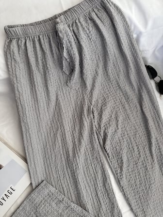 Intive Cool Comfort Waffle Kumaş Pamuklu Nefes Alabilir Basic Yazlık Jogger Pantolon (Cepsiz)