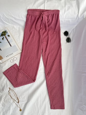 Intive Cool Comfort Waffle Kumaş Pamuklu Nefes Alabilir Basic Yazlık Jogger Pantolon (Cepsiz)