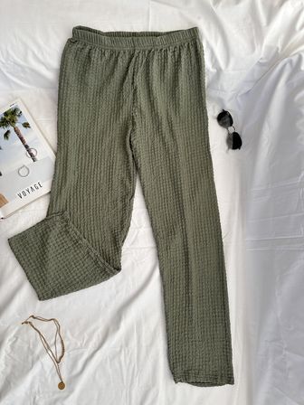 Intive Cool Comfort Waffle Kumaş Pamuklu Nefes Alabilir Basic Yazlık Jogger Pantolon (Cepsiz)