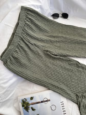 Intive Cool Comfort Waffle Kumaş Pamuklu Nefes Alabilir Basic Yazlık Jogger Pantolon (Cepsiz)