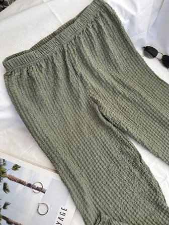 Intive Cool Comfort Waffle Kumaş Pamuklu Nefes Alabilir Basic Yazlık Jogger Pantolon (Cepsiz)