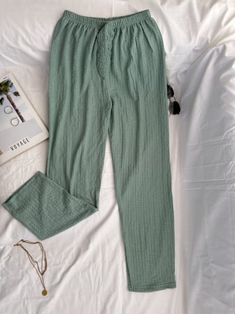 Intive Cool Comfort Waffle Kumaş Pamuklu Nefes Alabilir Basic Yazlık Jogger Pantolon (Cepsiz)