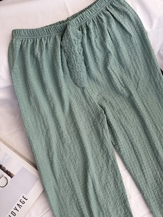 Intive Cool Comfort Waffle Kumaş Pamuklu Nefes Alabilir Basic Yazlık Jogger Pantolon (Cepsiz)