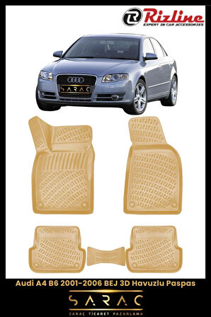 Rizline Audi A4 2007 Model BEJ 3D Havuzlu Paspas