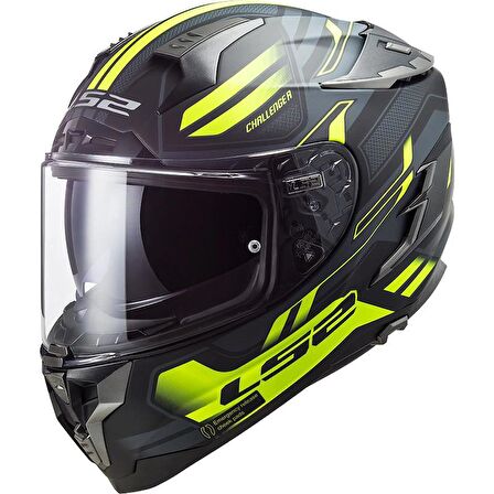 LS2 CHALLENGER SPIN MAT SİYAH-KOBALT KAPALI KASK