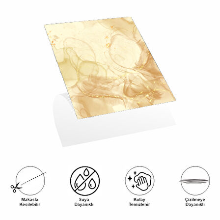 30x30 Cm Pvc Duvar Karosu 4'Lü Paket - Sarı Mermer