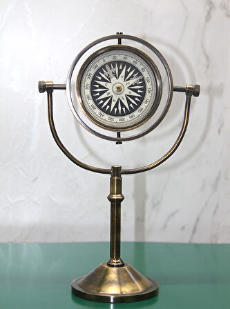 Pirinç Masa Üstü Pusula Model 4