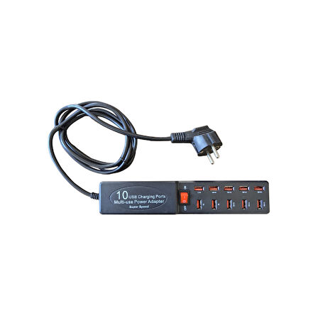 10 Portlu USB Şarj Adaptörü 