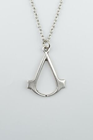Assassin's Creed Erkek Kadın Kolye Antik Gümüş Kaplama - 60 cm Düz Zincir