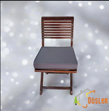 	40x40 Antrasit Gri - Antrasit Biyeli Desensiz Su ve Leke İtici Duck Kumaş Fermuarlı Bağcıklı Biyeli Sandalye Minderi 5 cm