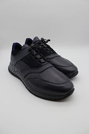 Hakiki Deri Termo Taban Bağcıklı Casual Ayakkabı 1033235115 Koyu Lacivert