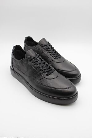 Hakiki Deri Kauçuk Taban Bağcıklı Casual Ayakkabı 1033235118 Siyah