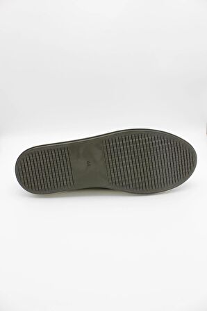 Koyu Haki Hakiki Deri Nubuk Tokalı Termo Taban Casual Ayakkabı 1033240160