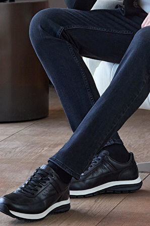 Siyah %100 Deri Analin Bağcıklı Casual Ayakkabı 1033245161