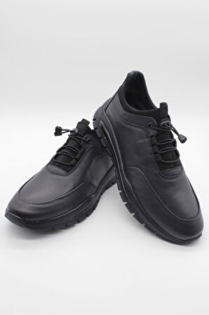 Koyu Lacivert %100 Deri Analin Bağcıklı Casual Ayakkabı 1033245165