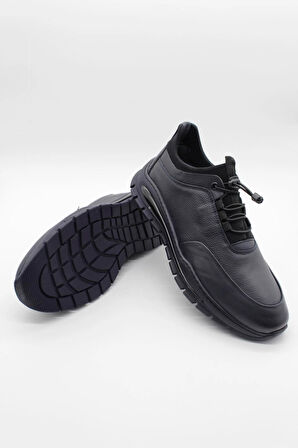 Koyu Lacivert %100 Deri Analin Bağcıklı Casual Ayakkabı 1033245165