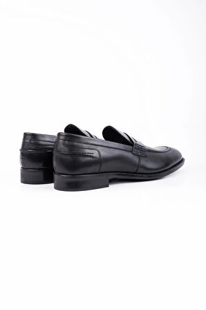 Siyah %100 Deri Analin Bağcıksız Classic Ayakkabı 1033245167