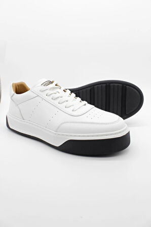 Beyaz Bağcıklı Antik %100 Deri Casual Ayakkabı 1033250164