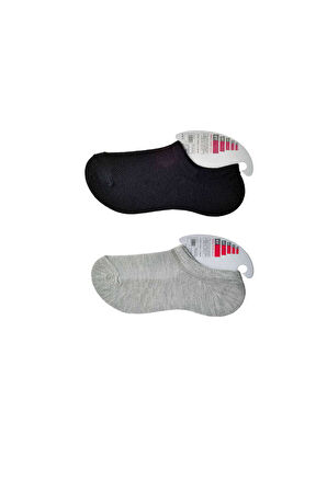 Siyah ve Gri Kadın Görünmez Çorap 12 çift