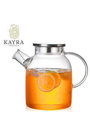 Çelik Kapaklı Borosilikat Cam Demlik 1500ML Royaleks-CM-2003