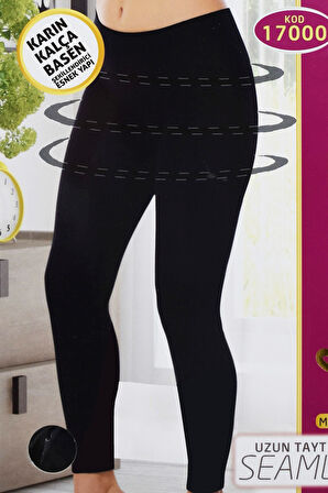 Korseli Dikişsiz İz Yapmaz Kadın Uzun Tayt 17000 Siyah