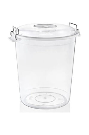 Bakliyat Kovası Şeffaf Kova 70lt Kulplu Kapaklı Royaleks-ASD174