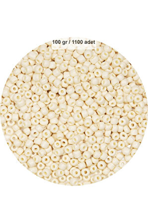 Beyaz Renk 4 mm Yaklaşık 1100 adet / 100 gram Cam Boncuk Oya Yazma Bileklik ve Kolye